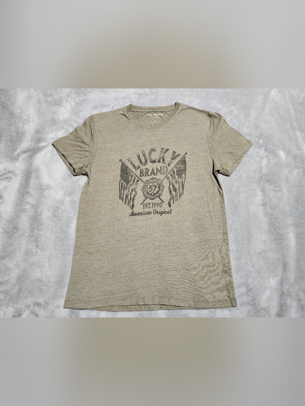 Lucky Brand Olive Green American Original Graphic Tee Small